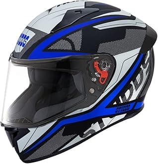 Studds Thunder Full Face Helmet D4 with Clear Visor (Matt Black N1, L)