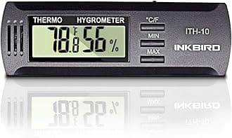Inkbird ITH-10 Digital Thermometer and Hygrometer Temperature Humidity Monitor for Aging Box Guitar Ukulele