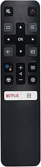 Voice Remote Compatible for TCL 4K Smart LED TV Remote Model:RC802V FMR1 CNC ID:C-22904 (Google Assistant Working & Voice Control & Netflix Function) (Black)