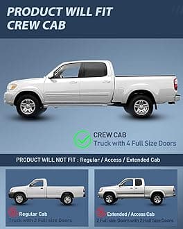 Nilight Headlight Assembly for 2005 2006 Toyota Tundra 4 Door Double Crew Cab 2005 2006 2007 Sequoia Pickup Replacement Black Housing Amber Reflector Driver and Passenger Side