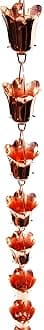 Tulip Flower Blossom Extension Copper Rain Chain, 4-Feet