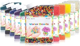 Generic 30000pcs Water Beads Rainbow Mix Crystal Soil Non-Toxic Bottled Package for Inside Decoration Air Fresh Children Toy/