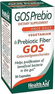 HealthAid GOSPrebio, Prebiotic Fiber, Once Daily, 30ct, Helps Proliferation of Beneficial Bacteria in The Gut, Galactooligosaccharides, Vegan