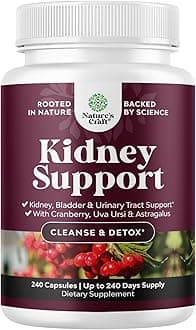Advanced Kidney Support Supplement - Kidney Cleanse Detox & Repair Cranberry Extract Capsules with Uva Ursi, Stinging Nettle & Astragalus for Kidney Health - Urinary Tract Health - 240 Count