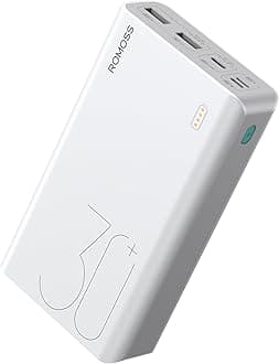 ROMOSSPower Bank, 30,000mAh Portable Phone Charger with USB C 3 Outputs & 3 Inputs, External Battery Pack PD 18W with iPhone 15/14/13/12, iPad, Samsung Galaxy and More