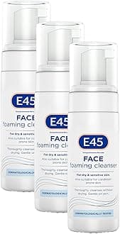 E45 Face Wash Foaming Cleanser – Daily Face Cleanser for Dry and Sensitive Skin – Gentle Facial Cleanser – Removes Excess Oil and Makeup for Clean, Soft Skin - Skin Care Facewash for Women & Mens Skin