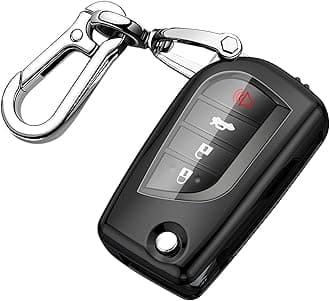for Toyota Key Fob Cover Compatible with Toyota Fortuner Tundra Camry RAV4 Highlander Corolla Smart Key Sliver