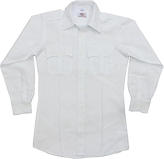 First Class 100% Polyester Long Sleeve Men's Uniform Shirt White