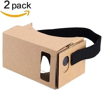 Printor Google Cardboard,2 Pack Virtual Real Store 3D VR Headsets DIY Virtual Reality Box Gl with Clear Optical Lens and Comfortable Head Strap for All 4-6 Inch Smartphones(Starter DIY, 2 Pack)