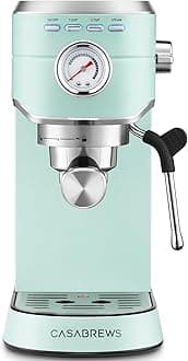 CM5418 Espresso Machine 20 Bar, Compact Espresso Maker with Steam Milk Frother, Stainless Steel Coffee Machine with 34oz Removable Water Tank for Cappuccino Latte, Pastel Green