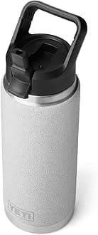 YETI Rambler 26 oz Bottle, Vacuum Insulated, Stainless Steel with Straw Cap, Grey Stone