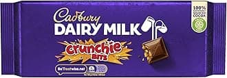 Cadbury Dairy Milk Crunchie Bar, Milk Chocolate Bar With Honeycomb Pieces, 180 g (Pack of 1)