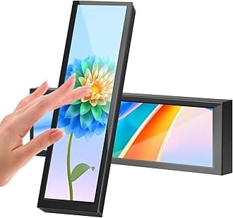 8.8 Inch Small Touchscreen Monitor, PC Temperature Display 1920x480, 60Hz HDMI PC Sensor Panel Display, IPS Mini Screen for Raspberry Pi, AIDA64 CPU RAM Data Temperature Monitor for ARGB Computer Case