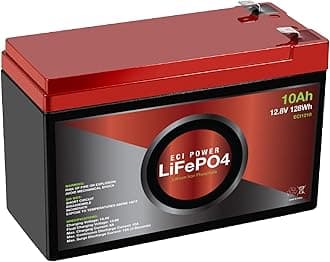 ECI Power12V 10Ah Lithium LiFePO4 Deep Cycle Rechargeable Battery | 2000-5000 Life Cycles & 10-Year Lifetime | Built-in BMS | Perfect for RV, Solar, Marine, Overland, Off-Grid Applications