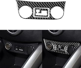 Car USB Charging Port Sticker Real Carbon Fiber Trim Compatible with Hyundai Veloster 2012 2013 2014 2015 2016 2017 Black Accessories