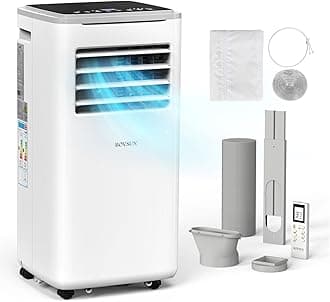 Bonnlo 9000BTU Portable Air Conditioner, 5-in-1 Air Conditioning Unit, Heater 7000BTU, Dehumidifier, Sleep Mode, Fan 2 Speeds - Remote Control and Digital Display, 24H Timer, w/400cm Window Seal Kit [Energy Class A]