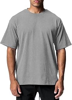 Men's Cotton Short Sleeve Crew Neck Shirts Athletic Tops Tees Oversized Gym Clothes for Men S-XXL