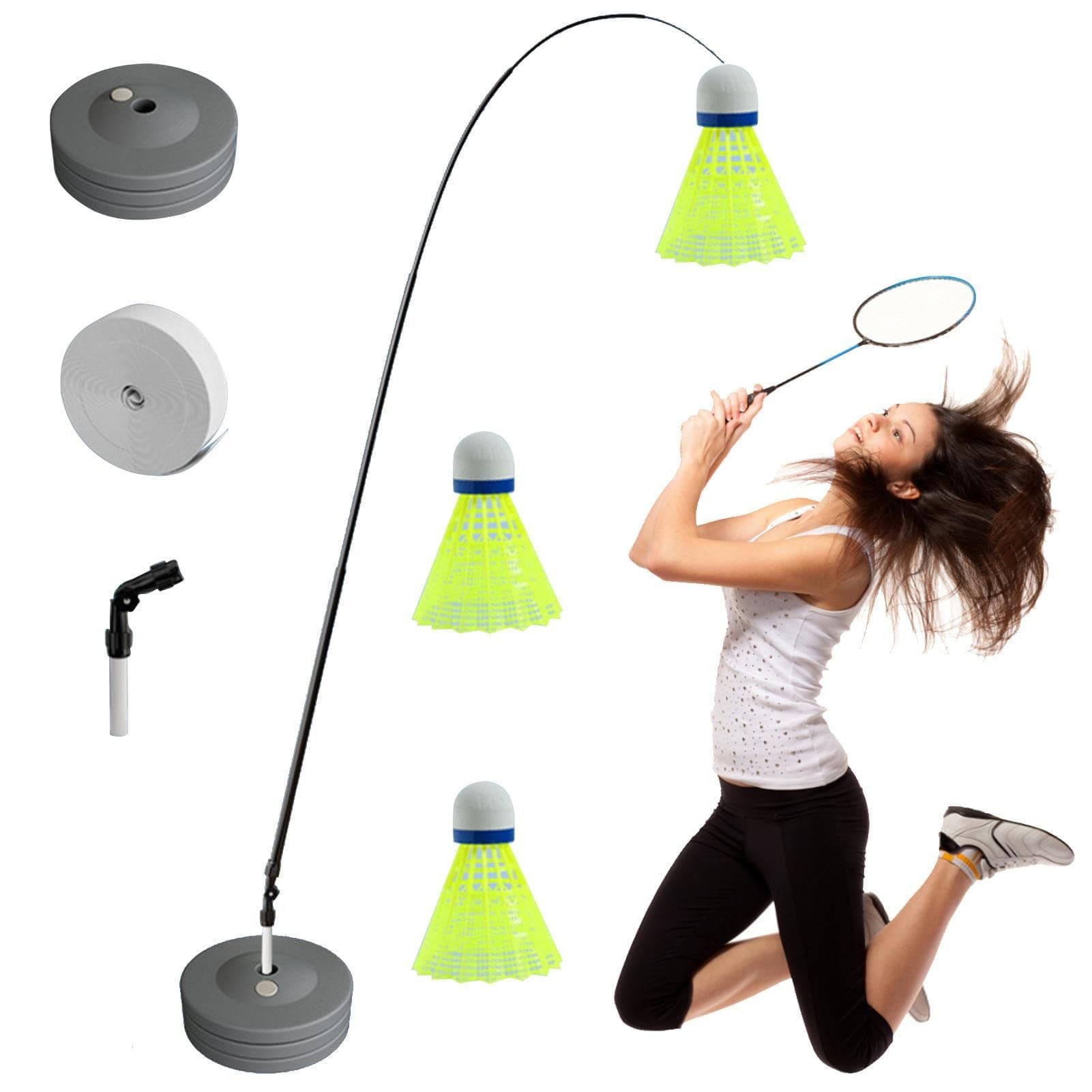 Badminton Training Tool - Badminton Practice Equipment, Badminton Stroking Tool | Single Person Badminton Belt Rebound Training, Kids soloo Badminton Practice Aid, Badminton Training Aid for Children