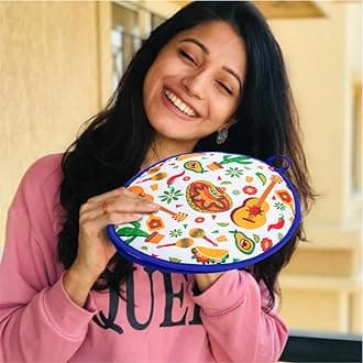 Eichzer Tortilla Warmer Taco 12 Inch Insulated Cloth Pouch - Microwavable Use Fabric Bag to Keep Food Warm (Mexican Style)