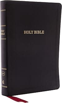 KJV Holy Bible, Giant Print Center-Column Reference Bible, Deluxe Black Leathersoft, 53,000 Cross References, Red Letter, Comfort Print: King James Version