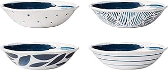 895236 Blue Bay Melamine Assorted All-Purpose Bowls, Set of 4, Lightweight Melamine Material