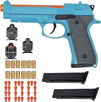 Dreamplay Shell Ejecting Toy Gun, Beretta Model 92 Automatic Pull Back Action Shooting Toy Education Model Toy for Kids Gifts