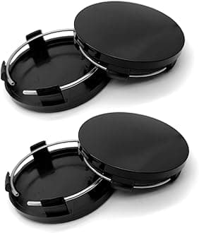 4 PCS Car Wheel Center Hub Cover, 2.36In x 2.2In x 0.57In Snap-in Vehicle Rim Hub Caps Accessories, Universal Waterproof Durable Automotive Wheel Protector for Most Cars (Black)