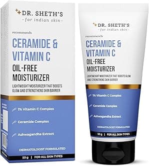 Ceramide & Vitamin C Oil - Free Moisturizer| Lightweight Moisturizer To Hydrate & Brighten Skin | With Vitamin C, Ceramide & Ashwagandha | For Women & Men | 100G