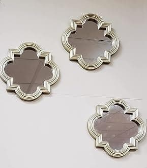 DEENZ Set Of 3 Quatrefoil Mirrors, Home Decorative, Living Room, Bedroom Room, Eye-Catching Design