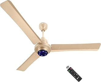 - I Tome Pro 1400 mm BLDC Ceiling Fan with Remote | BEE 5-star rated Energy Saving Fan | 3-year warranty by Orient | (Topaz Gold)