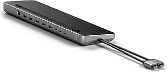 Dual USB-C Docking Station and Stand with Dual 4K HDMI, Display Port, 75W USB-C PD Charging, 2 USBC Data, 2 USB-A, Ethernet, SATA and NVMe SSD Enclosure, for MacBook and Windows Laptops