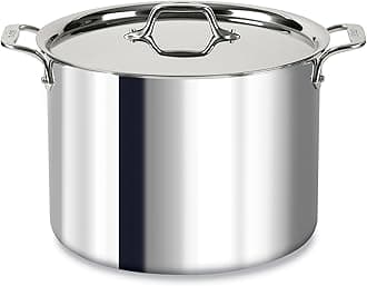 All-Clad 4512 Stainless Steel Tri-Ply Bonded Dishwasher Safe Stockpot with Lid/Cookware, 12-Quart, Silver