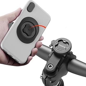 Bike Phone Mount for Mountain Bicycle, Universal Aluminum Road Bike Stem Cap Cell Phone Holder, Connect Quickly Riding Clip Stand, MTB Handlebar Clamp Quick Release 【Serie C - 2nd Gen】