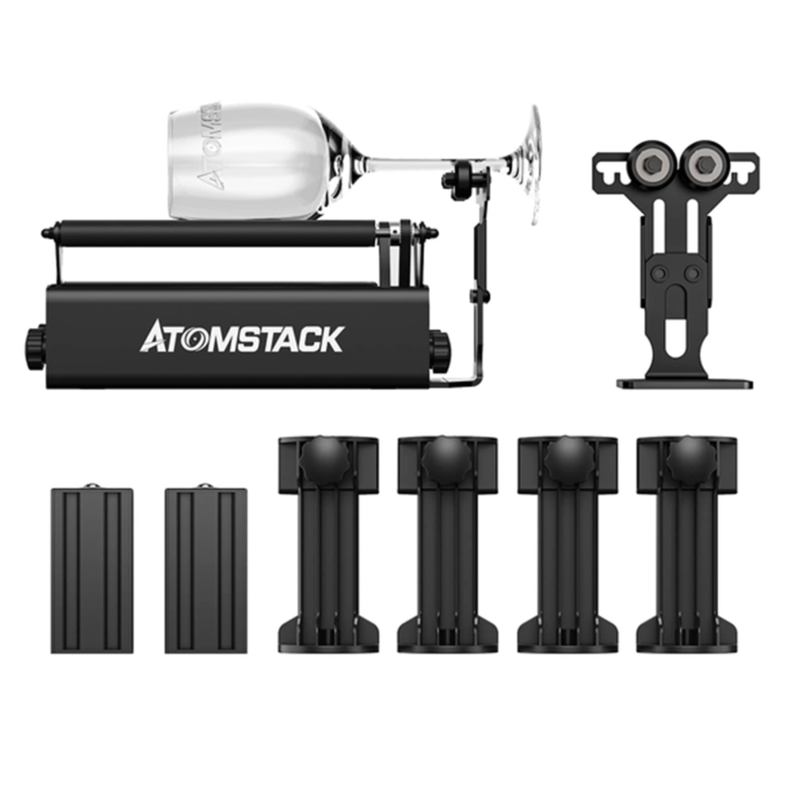 SadodoATOMSTACK R3 PRO Upgraded Laser Engraver Rotation Roller,for Cylindrical Objects Cup Bottle Cola Wine Laser Engraving,Fits A5 /A10/X20/X30 PRO Most Laser Engraving Machine