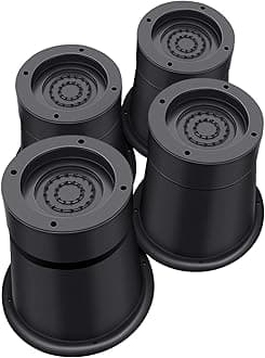 Round Bed Risers 3 inch Heavy Duty,Elevation in Heights 2 or 3 Inch Circle Furniture Risers for Chair Table and Desk Legs Lifting，Adjustable Bed Lifts Risers(Pack of 4 Riser,Black)