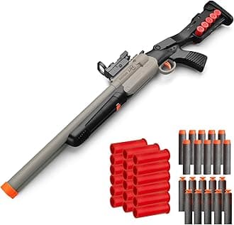 - Safe Toy Double Barrel Gun for Boy with Ejecting Shell Soft Bullets,Realistic Model Shotgun Toys Foam Blaster Play Gun Toy with Soft Bullet Look Real Hunting Action for Children (Shootgun_2)