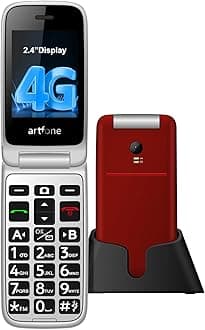 artfone G3 Pro Red - 4G LTE Flip Phone for Seniors丨Unlcoked Flip Phone with SOS Button丨Loud Speaker丨Camera丨Talking Clock丨Photo Speed Dial丨 Hands-free丨Dumb Phone丨Charging Dock丨Extended Battery Life