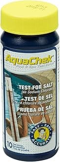 AquaChek Salt Test Strip Titrators for Pools - Salt Water Pool Test Strips for Sodium Chloride - Quick and Accurate Results - Professional Water Quality Testing Kit (10 Strips)