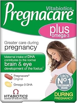 Pregnacare Plus 28 Tablets + 28 Capsules | Even Greater Nutritional Care for Mother & Baby | Multi-nutrient Tablets + Omega-3 DHA Capsules | Contribute to Brain & Eye Development of Foetus