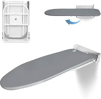 VerRich Wall Mounted Ironing Board, 36” x 12”180°Rotatable Foldable Ironing Boardwith Heat Resistant Cover, Space-Saving for Home, Laundry Room,Apartment & Dorms, Gray