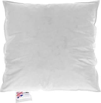 HOMESCAPES Goose Feather and Down Cushion Pad 30 x 30 cm (12” x 12”) Inner Insert Filler with 100% Cotton Down Proof Cover Hypoallergenic RDS Certified Machine Washable