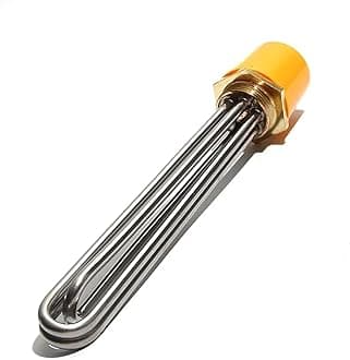 SSIMOO DN40 Water Heating Element 220V/380V 3KW-12KW 304SS with Interal Nut Copper Thread 304SS Tube Spare Parts for Air Energy Kindly (Color : 9KW 295mmL, Size : 4-380V)