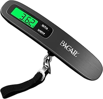 BAGAILDigital Luggage Scale, 110lbs Hanging Baggage Scale with Backlit LCD Display, Portable Suitcase Weighing Scale, Travel Luggage Weight Scale with Hook, Strong Straps for Travelers