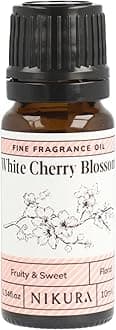 Nikura White Cherry Blossom Fine Fragrance Oil - 10ml | Perfect for Soap Making, Candle Making, Wax Melts, Diffuser, Burner | Great for use in Bath Bombs, Perfume Oil, Perfume Scents | Vegan & UK Made