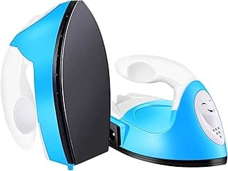 Mini Heat Press Small Iron Portable Heat Press Machine Mini Craft Iron with Charging Base Accessories for DIY T-Shirts, Shoes, Bag and Hats Heat Transfer Vinyl Projects (Blue)