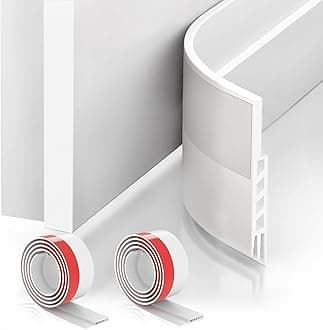 Suptikes 2 Pack Door Draft Stopper - Exterior & Interior Door Seal, 1-4/5" W x 37" L, White