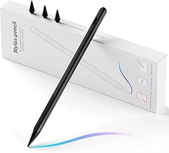 Stylus Pen for iPad, Fast Charging Pencil for iPad with Palm Rejection, Tilt Sensitivity, Work for iPad Air 3/4/5/M2, iPad Mini 5/6, iPad 6-10, iPad Pro 11"/12.9"/M4, Black Austere