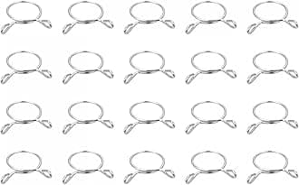 uxcell Fuel Line Hose Clips, 20pcs 23mm ID Fit 24.5-25mm OD Hose 304 Stainless Steel Water Pipe Air Tubing Spring Hose Clamps for Motorcycle Scooter