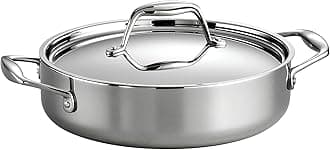 Tramontina Signature Tri-Ply Clad Stainless Steel 3-Quart Braiser Pan with Lid, Induction-Ready, Dishwasher-Safe, NSF-Certified, Made in Brazil
