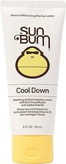 Sun Bum Cool Down Aloe Vera Lotion - Vegan After Sun Care with Cocoa Butter to Soothe and Hydrate Sunburn - Travel Size - 3 oz